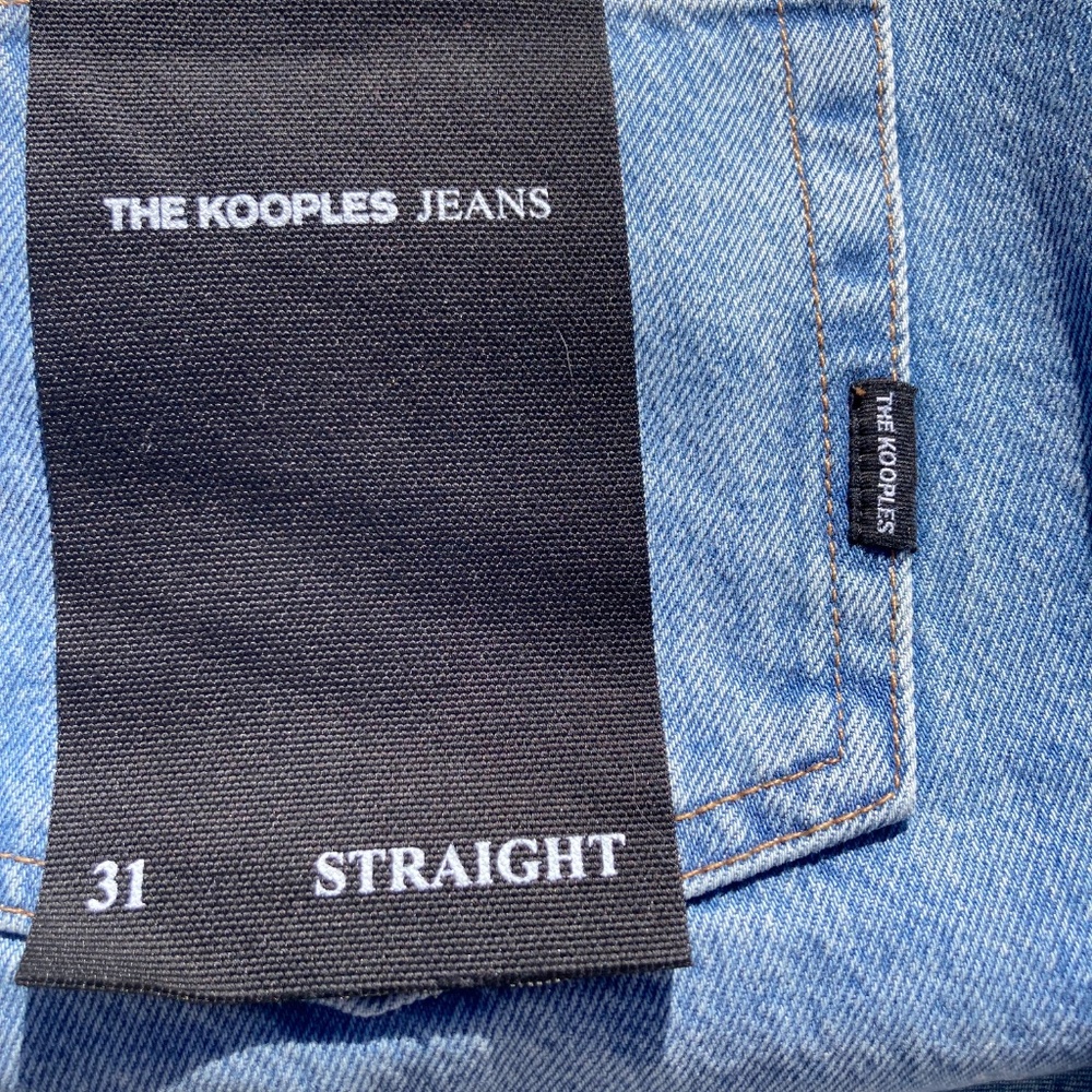 The Kooples Jeans Straight Loose blue denim button fly size 31 New - Picture 10 of 13